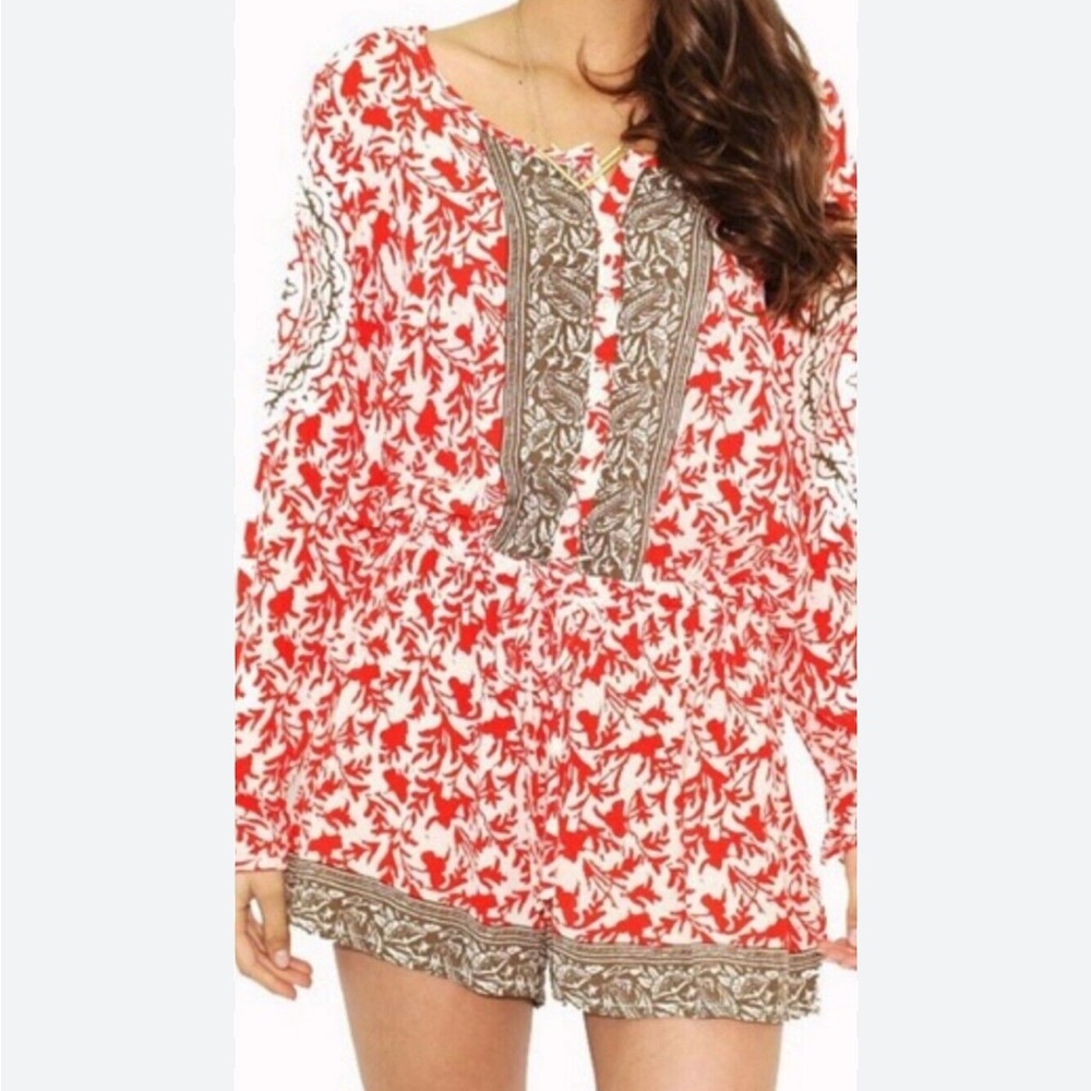 Free People Resort Romper in Gardenia Combo  Size XS